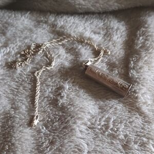 Vtg Sterling Silver Cylinder Pendant